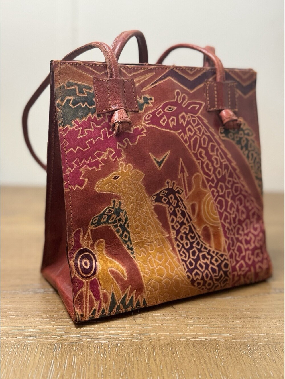 Print Gallery Mediterranean Trading Co Giraffe Hand Painted Tote Bag